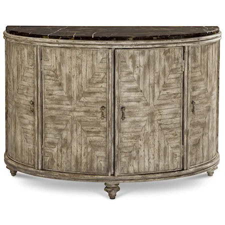 Demilune Accent Door Chest with Marble Top